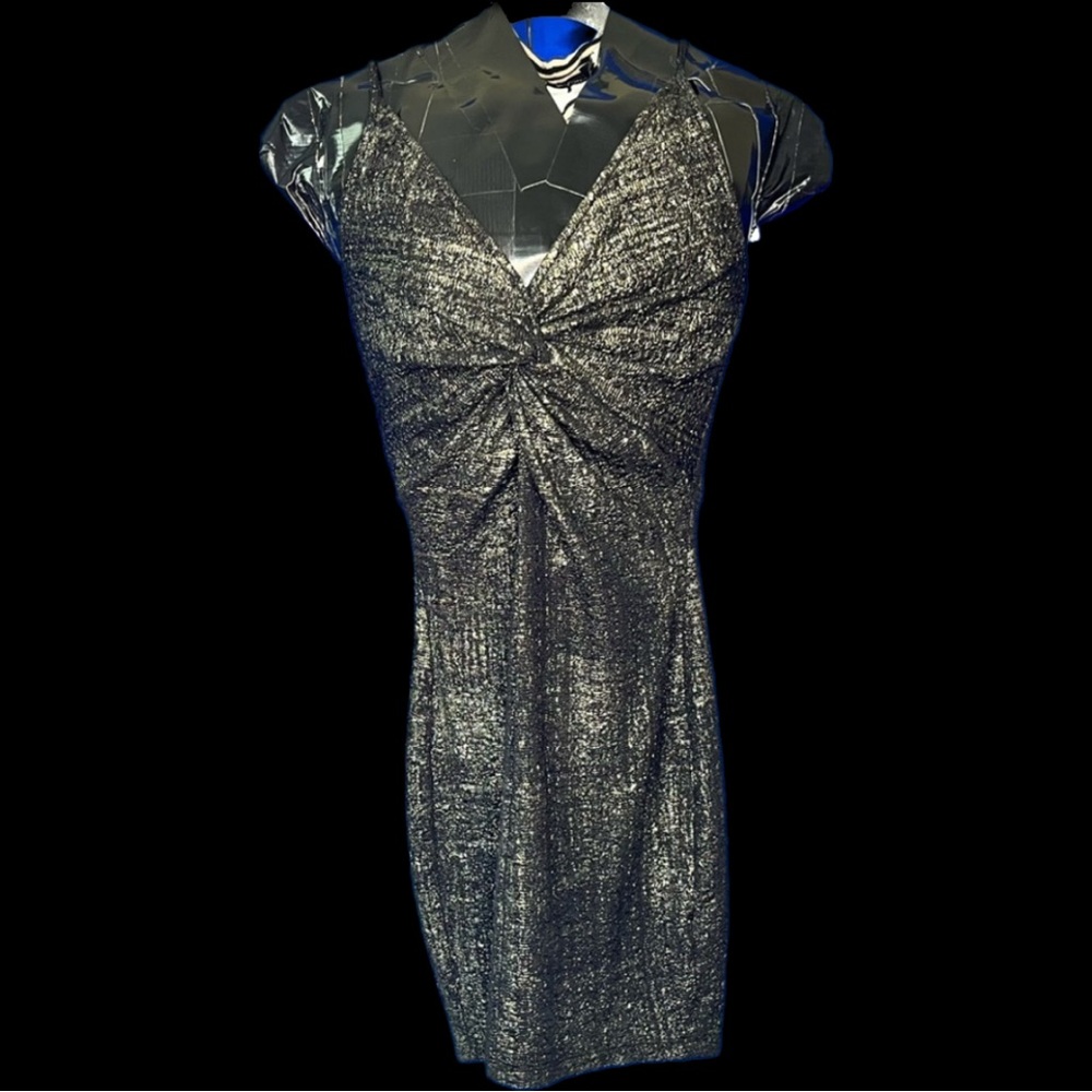 ASTR Black Metallic Mini Dress - Picture 1 of 4